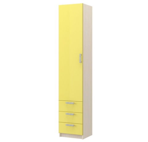 Шкаф с 3-мя Ящиками Юнга-7 ДЮ-05 МДФ (Ш-450 x В-2200 x Г-400 мм)/Разные Цвета